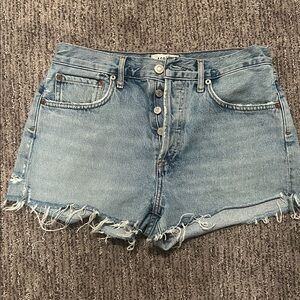 Agolde Parker Cut Off Denim Shorts Riptide 26